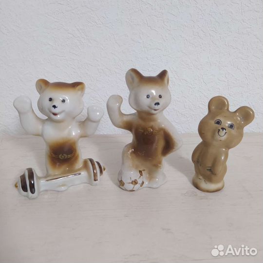 Олимпийский мишка, фарфоровые статуэтки СССР