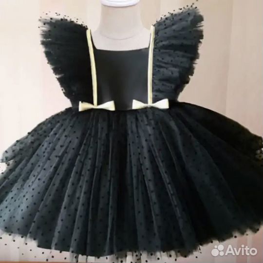 Нарядное платье для девочки 74 80 черное