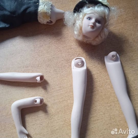 Фарфоровая куколка 19 см. на зап.части