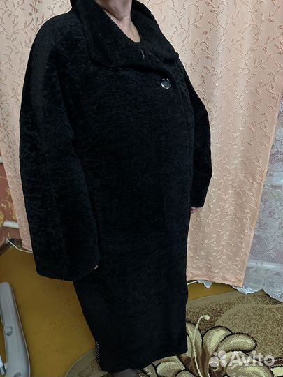 Шуба черная женская 56