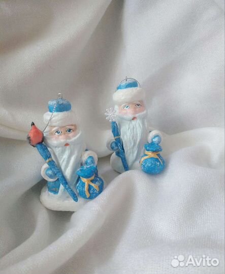 Ватная игрушка на ёлку дед мороз