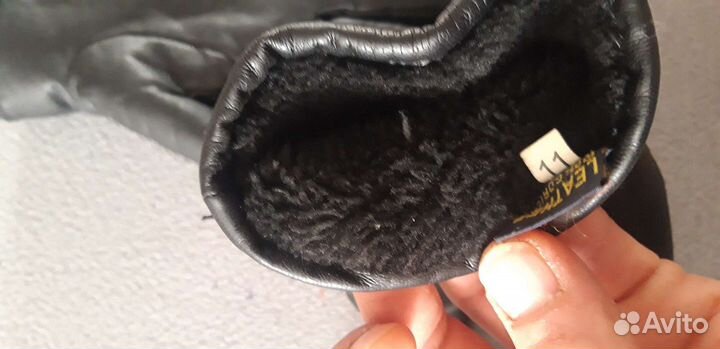 Мужские кожаные перчатки зимние новые