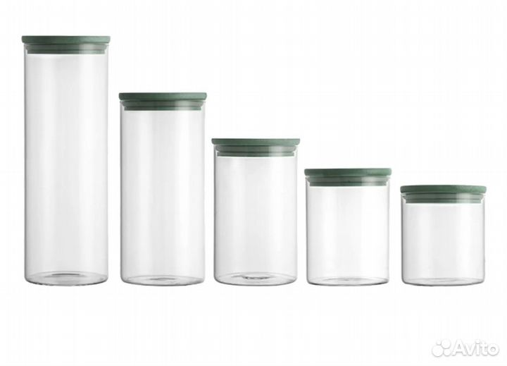 Стеклянные банки для хранения сыпучих продуктов