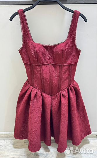 Летнее женское платье бордовое мини