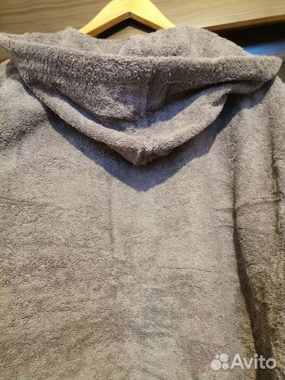 Мужской/женский махровый халат с капюшоном