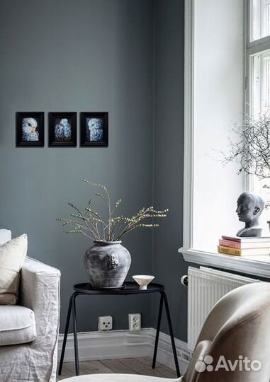 Картина маслом на холсте с птицами попугаем