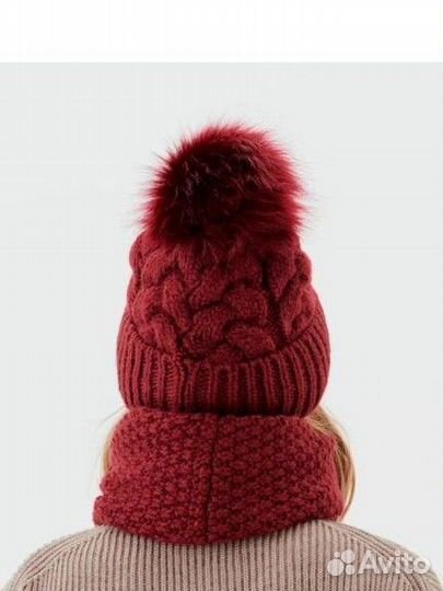 Комплект шапка и снуд женский