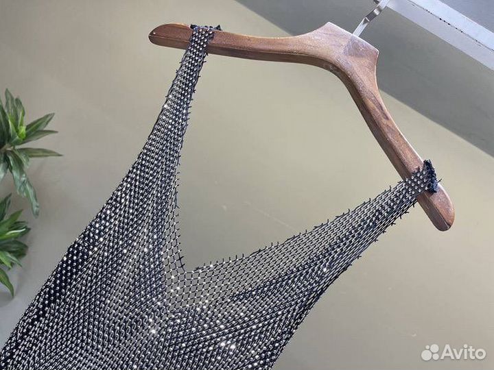 Платье сетка со стразами