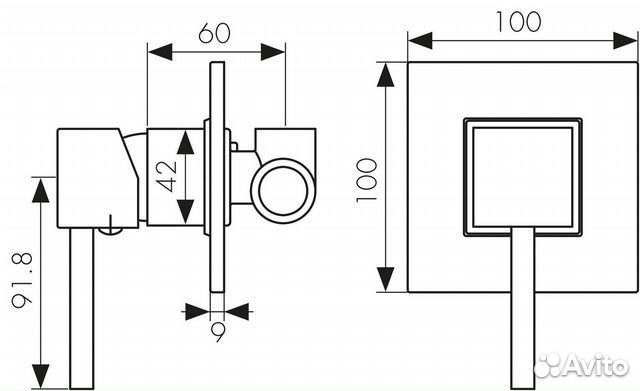 25017 Смеситель kaiser Quadris для скрытого монтаж