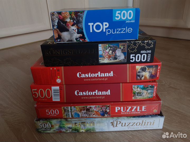6 пазлов разных производителей