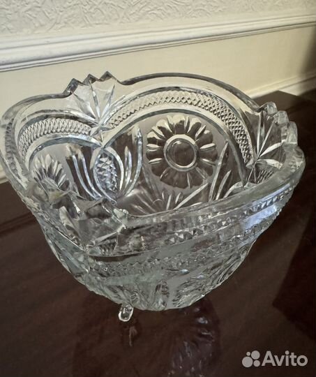 Ваза для фруктов хрустальная СССР