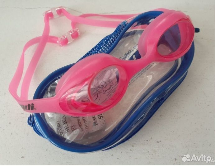 Очки и шапочка для плавания детские