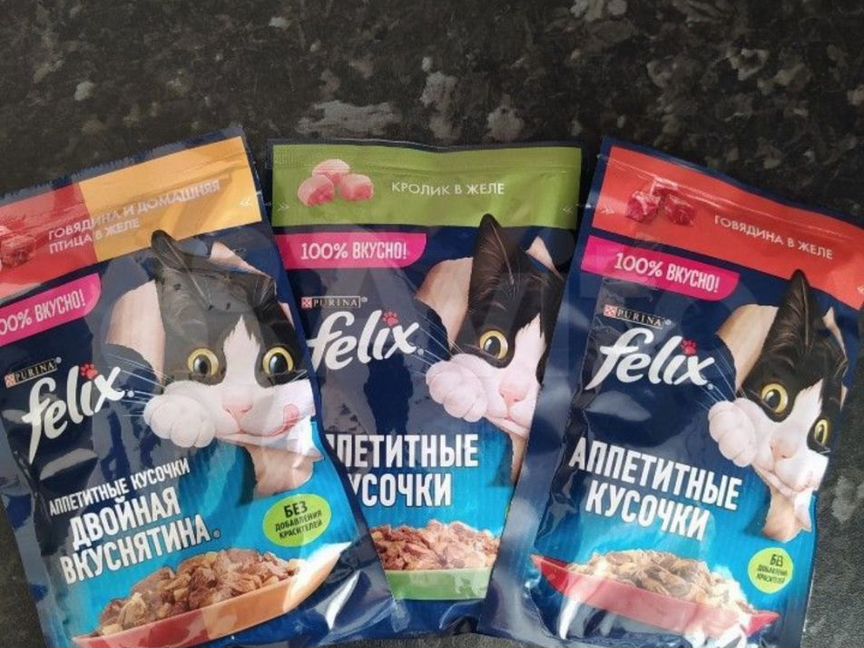 Felix Доставка бесплатно Свежий корм выбор вкусов