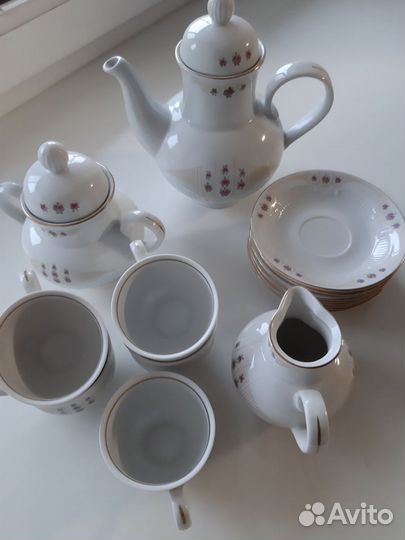 Сервиз кофейный Кольдиц фарфор из гдр (Германия)