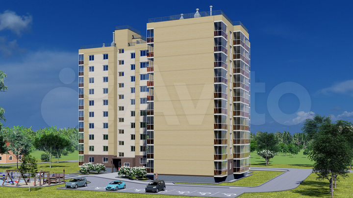 2-к. квартира, 67,3 м², 6/10 эт.