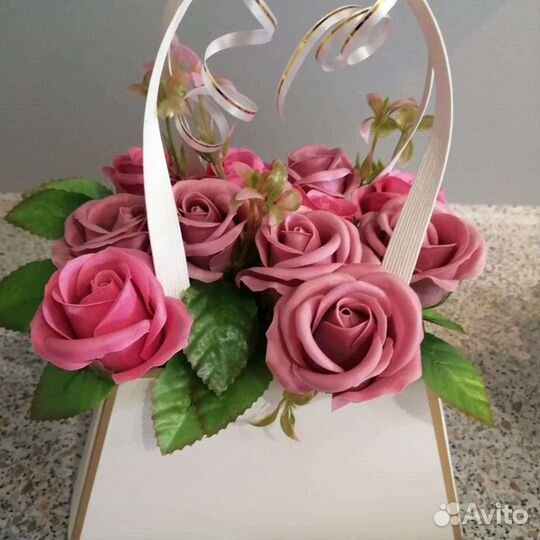 Букет из мыльных роз