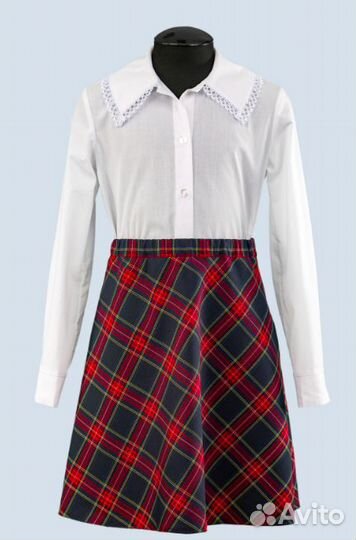 Форма для девочки в клетку: юбка, сарафан, жилет