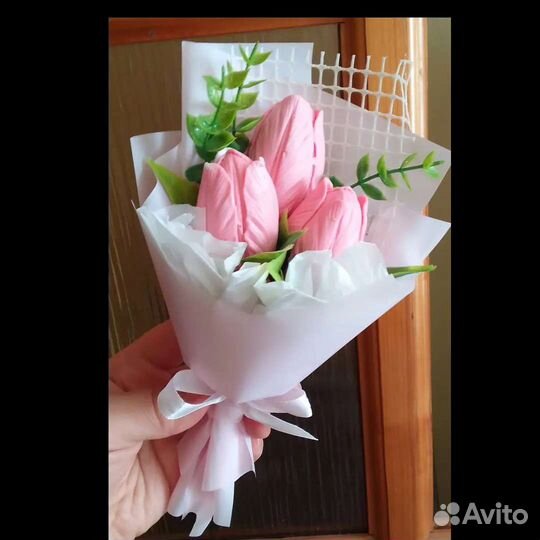 Букеты в руку из мыла