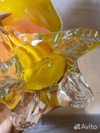 Конфетница цветное стекло СССР