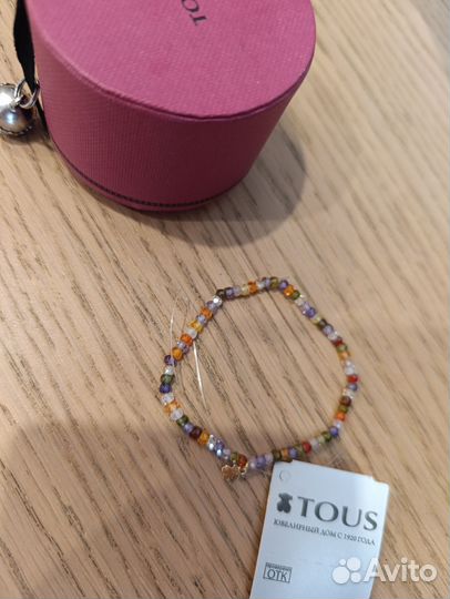 Браслет Tous на резинке с золотым Мишкой