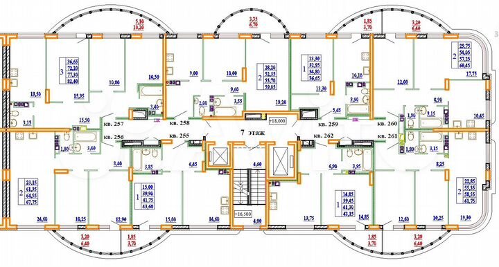3-к. квартира, 82,4 м², 7/11 эт.