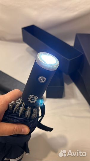 Зонт складной автомат с фонариком