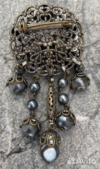 Брошь с подвесами времен ссср, чехословацкая