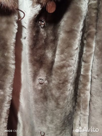 Шуба мутоновая с норкой 50-52