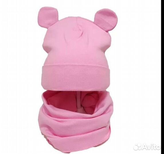 Шапка и шарф для девочки 5/8мес