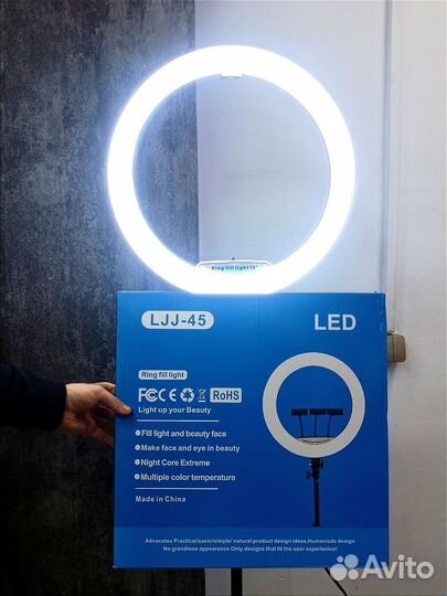 Кольцевая диодная Лампа свет 45 см штатив + пульт