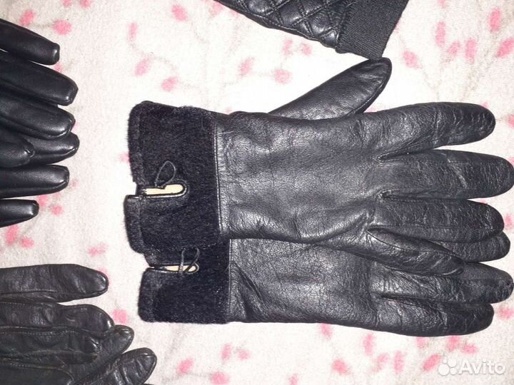 Перчатки женские кожаные
