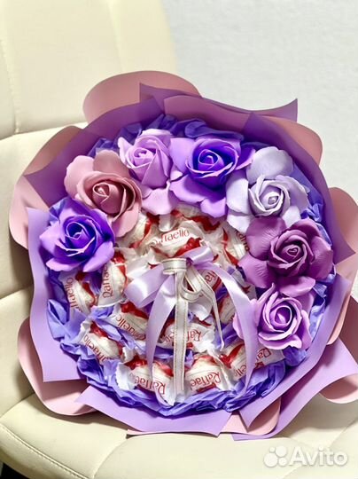 Съедобный букет конфет / рафаэлло женский