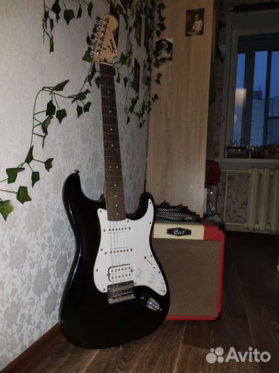 Гитараfender stratocaster+комбоусилитель cort 15w