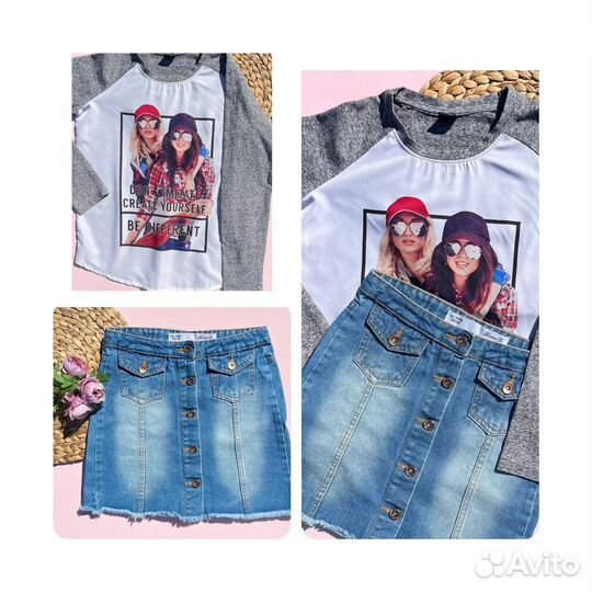 Пакет фирменных летних вещей для девочки 146-152