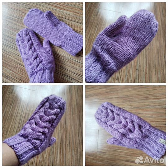 Варежки женские цвет лаванда