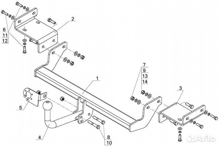 Фаркоп KIA CEE'D htb (2012-2018) (AvtoS KI 27)