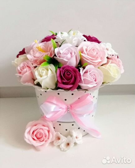 Подарок, цветы из вспененного мыла