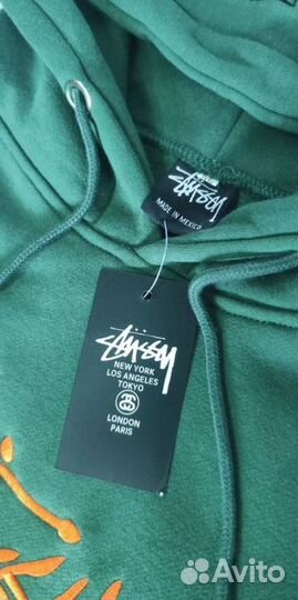 Худи stussy зеленое и черное