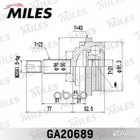 ШРУС наружный LADA Granta 12- AT GA20689 GA2068