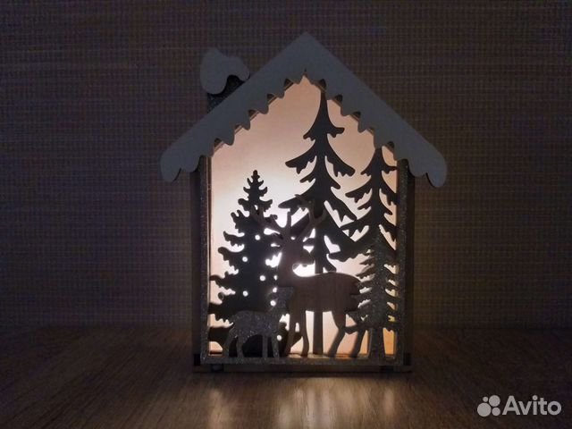 Новогодний домик с подсветкой