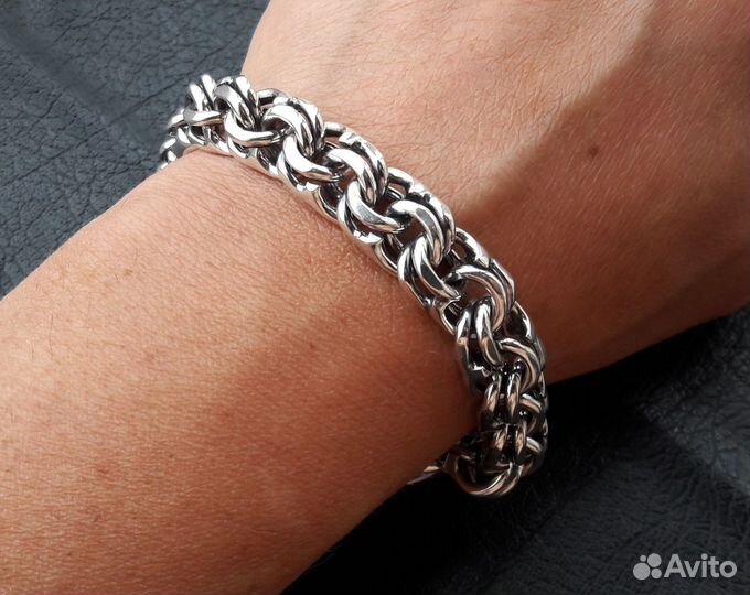 Серебряный браслет 925 пробы,Бисмар,45грм,22см