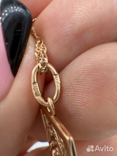 Золотая подвеска Филигрань 583 СССР Москва