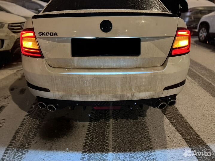 Юбка накладка на бампер диффузор skoda octavia a7