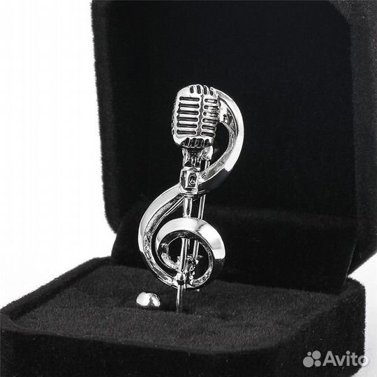 Брошь Скрипичный Ключ серебро Винтаж