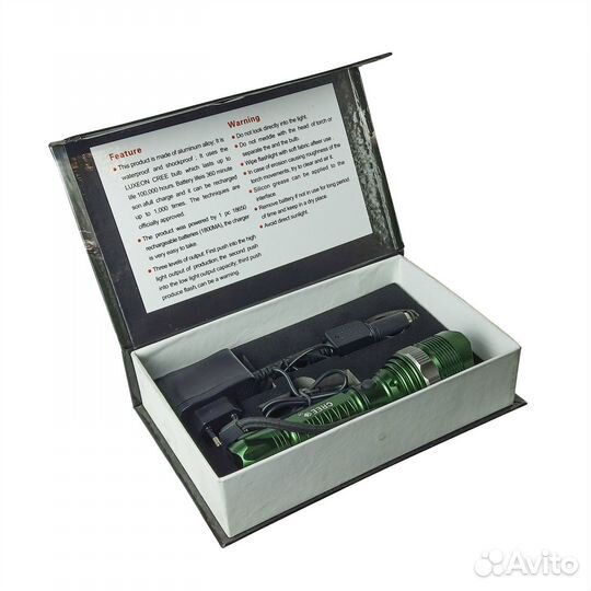 Фонарь ручной большой, свет 500 м, корпус металл