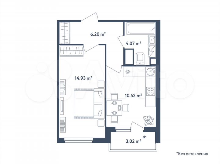 1-к. квартира, 37,2 м², 4/4 эт.