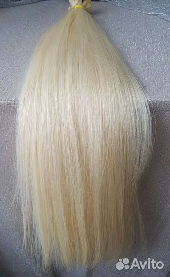 Натуральные волосы 55 см блонд