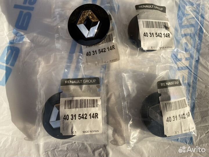 Колпачки литых дисков Renault оригинал 4шт черные