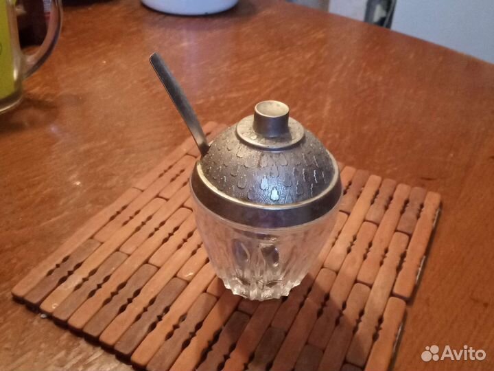 Подсвечник,горчичница хрустальная