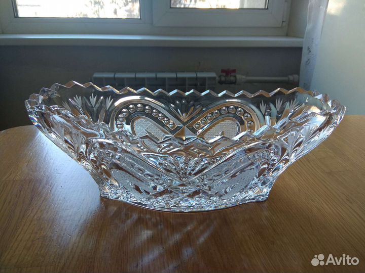 Ваза для фруктов хрустальная чсср